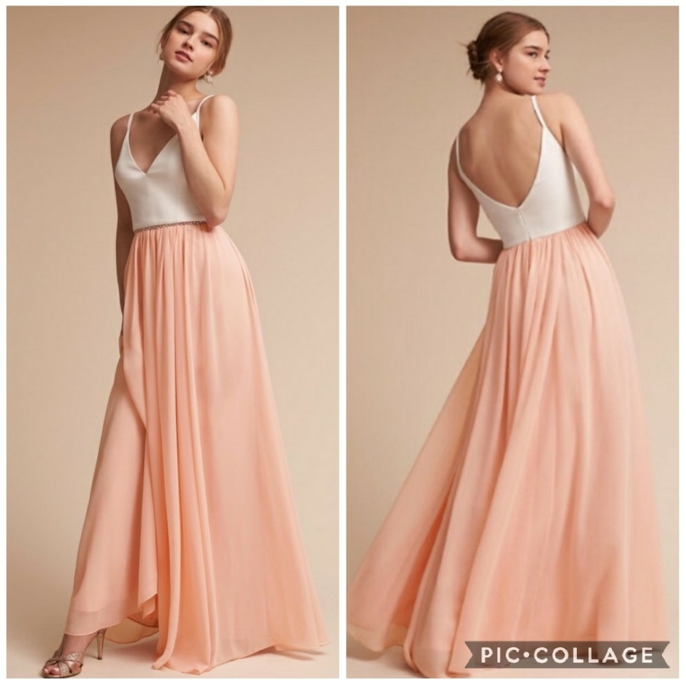 BHLDN Karlie Define Chic Chiffon Maxi Dress Blush